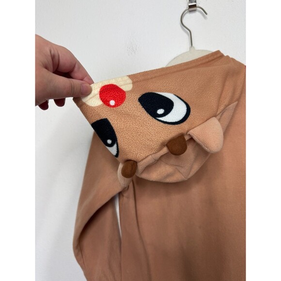 Rudolph The Red Nosed Reindeer Girls 6X Small Hooded Holiday Pajama Sleeper - Picture 7 of 12